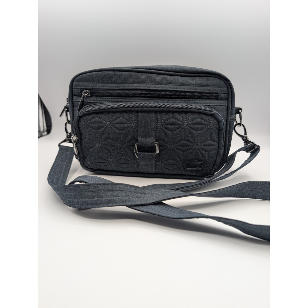 Lug Carousel Crossbody Bag Charcoal Gray Quilted Convertible Organizer Purse